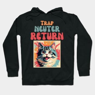 Trap Neuter Return Cat Design - Supporting Feral Cats' Welfare Hoodie